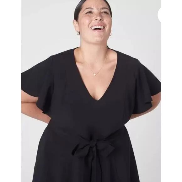 Lane Bryant Black Lena Midi Dress Size 28 Wedding Guest Party Night Out NWT - Picture 2 of 11